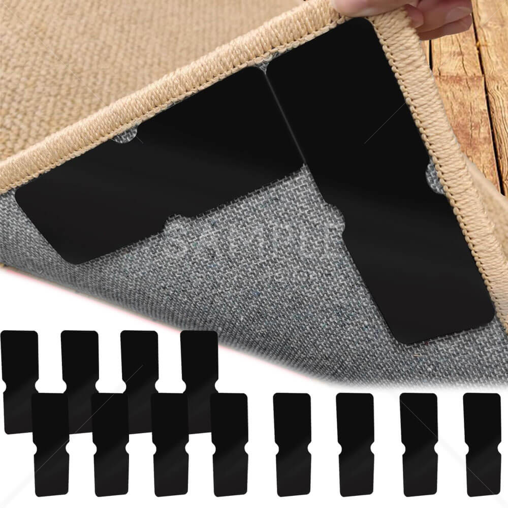 カーペット 滑り止めシート 12枚セット ラグマット ズレ防止 転倒防止 めくれ防止 玄関マット キッチンマット カーペット固定 水洗い可能 長方形 カット可能 跡が残らない