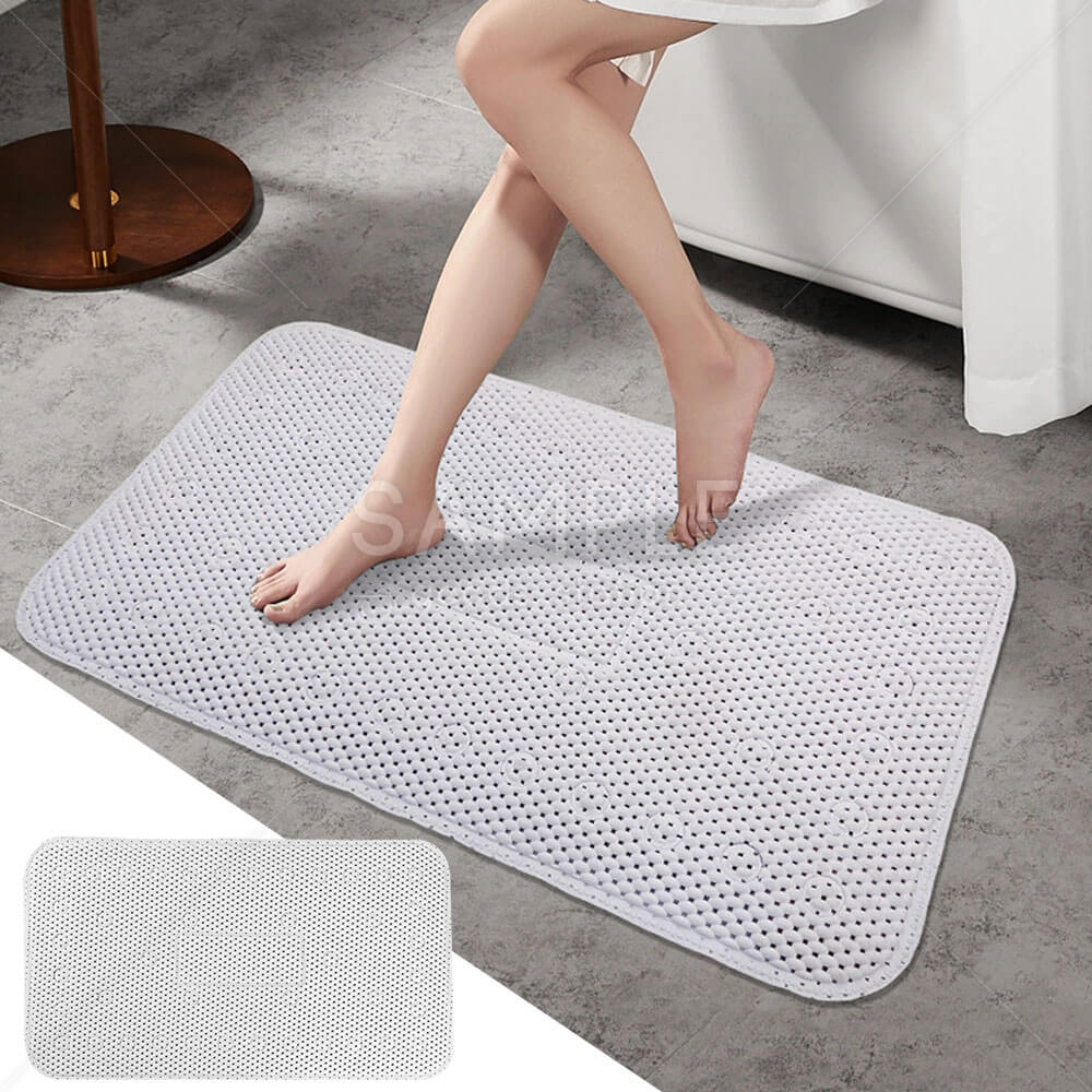 滑り止めマット 吸盤付き 浴室 浴槽 メッシュ構造 水捌けがよい バスマット ホワイト 小型犬対応 中型犬対応 シャンプー グルーミング 吊り下げ可能 曲面対応 足への負担軽減