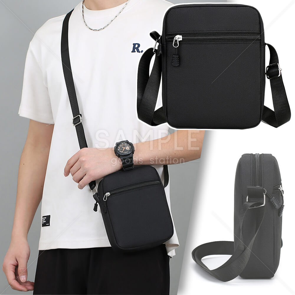 ショルダーポーチ スマホポーチ ミニバッグ 日常使い 旅行 コンパクト ショルダーバッグ シンプルデザイン 肩掛け 斜め掛け 耐摩耗性生地 重量0.1kg 大容量 使い勝手抜群 ブラック