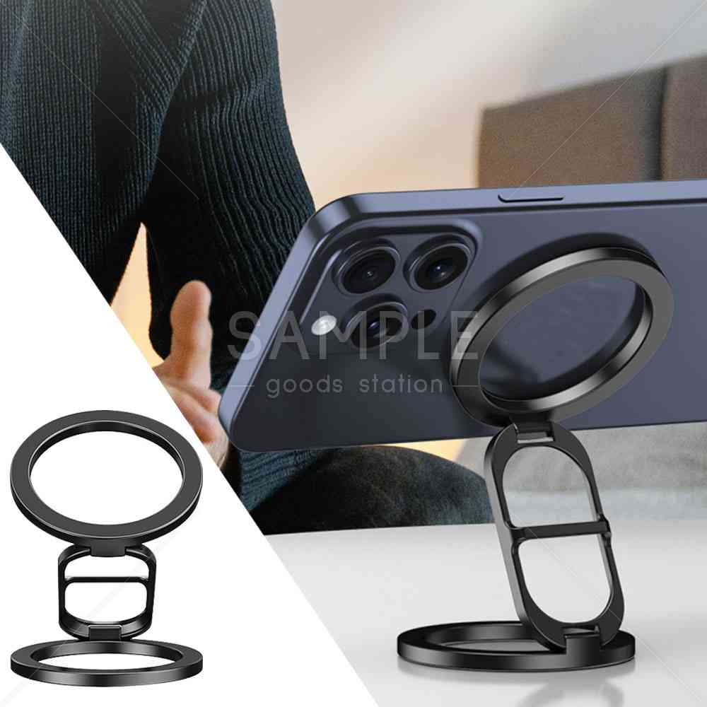 マグネット スマホスタンド スマホリング 折り畳み式 アルミ合金製 MagSafe対応 コンパクト ミニサイズ 動画鑑賞 スマホカーナビ 360度自由調整可能 ダッシュボード 冷蔵庫 デスク シンプルデザイン