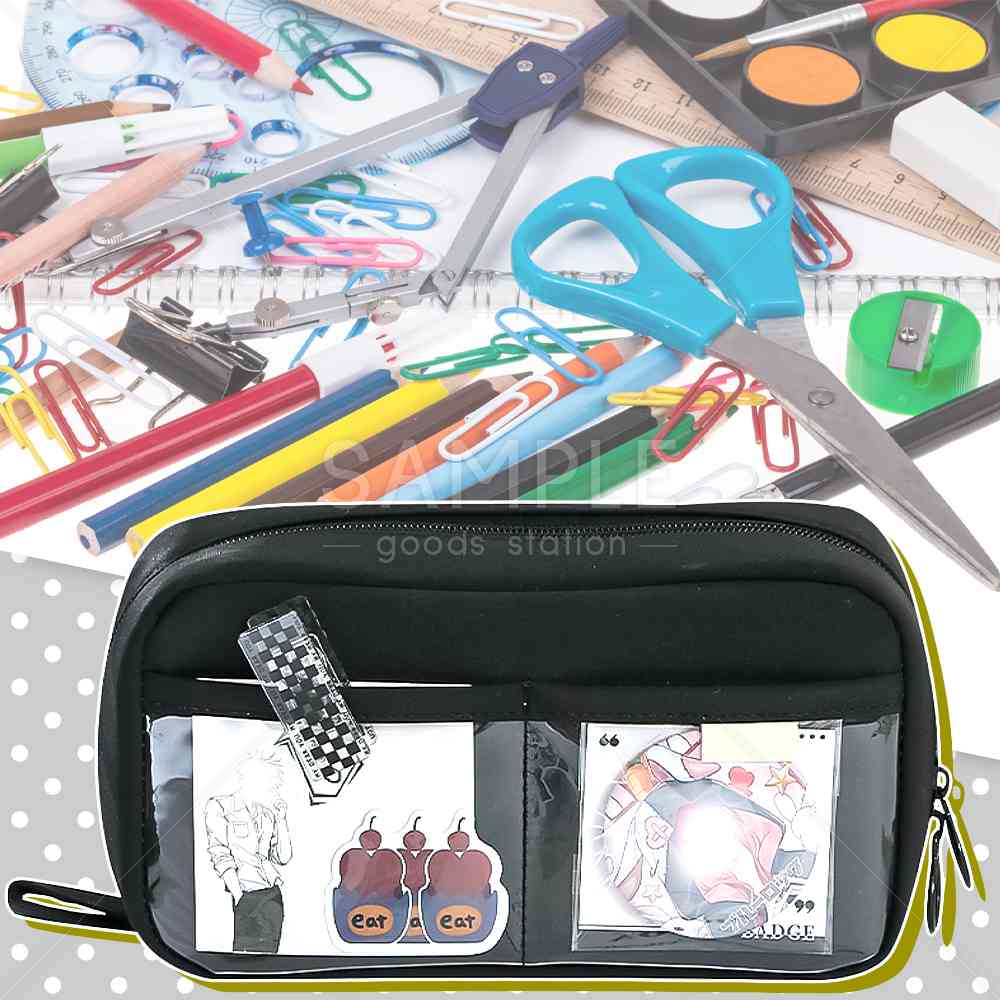多機能ペンケース 仕切り付き 180度開く 使いやすい 大容量 筆箱 筆記用具入れ 学生 大人 外ポケット付き (ブラック 22cm×7cm×12cm)