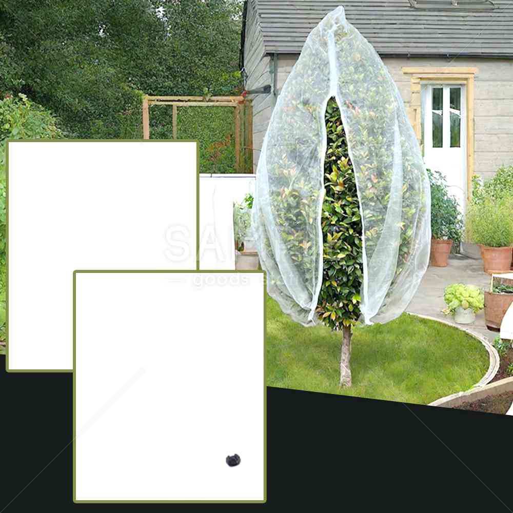 防虫ネットカバー 果樹 野菜 家庭菜園 全体を覆える 幹ごと被せる 鳥よけ 虫食い防止 害獣対策 ファスナー&巾着 通気性 水やり可能 畑 農園 プランター 花壇 2枚セット
