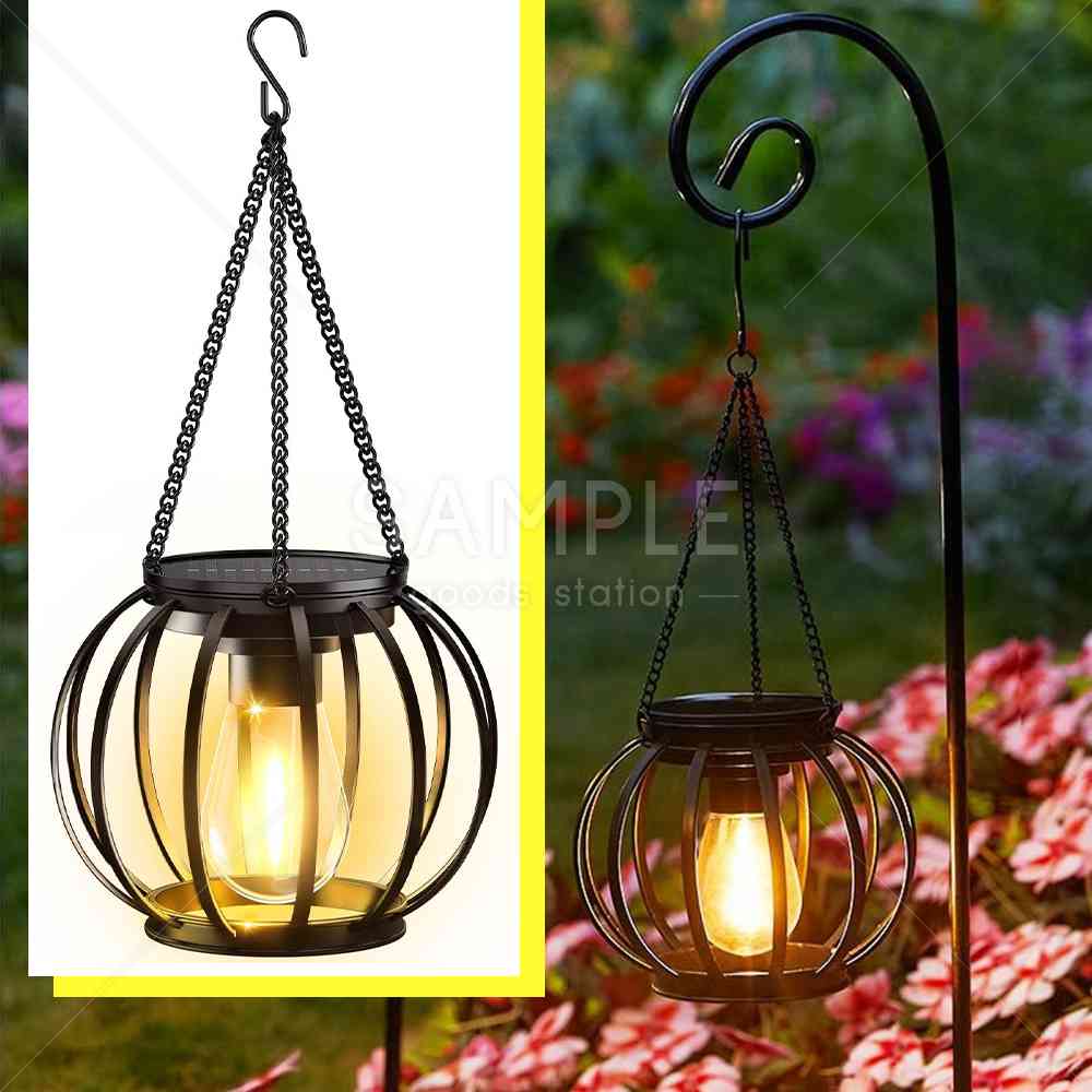 ソーラーランタン ランタン 防水 屋外使用 ガーデンライト お洒落 アンティーク風 吊り下げ ハンギング 夜間自動点灯 日中蓄電 2個セット