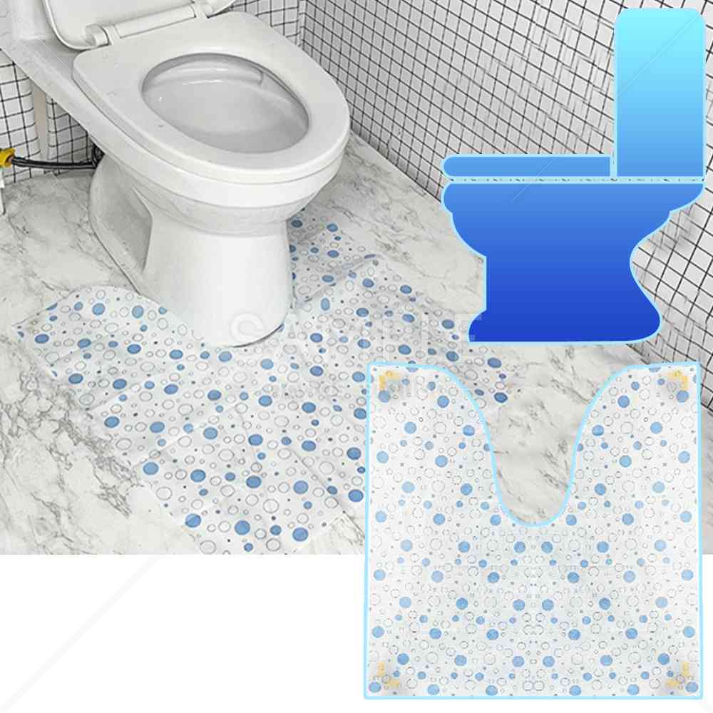 使い切りトイレマット 床用 U字型 滑り止めテープ付き 個包装 折り畳み 持ち歩き 汚れ防止 汚れたらそのまま捨てられる 大容量 30枚セット